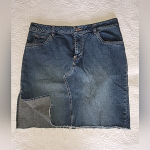 Vintage Old Navy Denim Stretch Jean Skirt sz 12  slide split leg